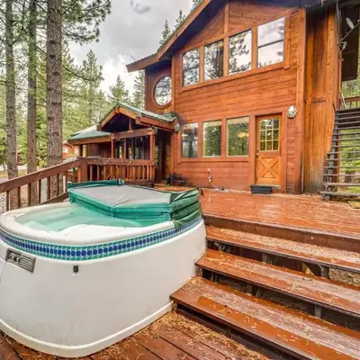 Deck with Hot Tub Serene Cabin in Truckee