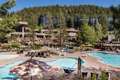 a view of a resort with a swimming pool at Resort at Everline Resort & Spa #558 in Olympic Valley