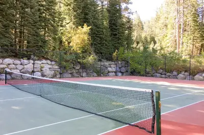 a tennis net on a tennis court at Resort at Everline Resort & Spa #560 in Olympic Valley