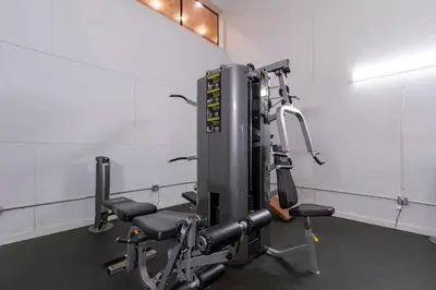 a gym with cardio equipment in a room at Club Tahoe Resort in Incline Village
