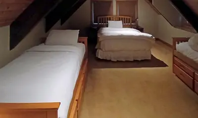 a bedroom with two beds in a room at EJ's Point Walk to Beach in Tahoe City
