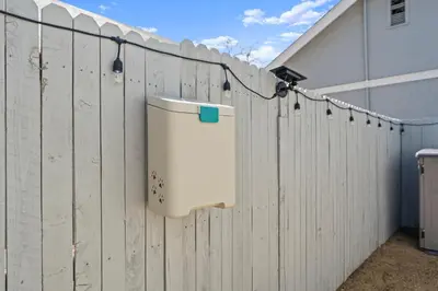 a utility box on the side of a fence at Tranquil Retreat: Cozy 2Bed, 1Bath Oasis in Fallon in Fallon