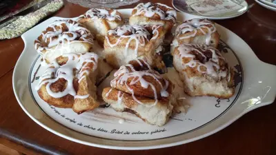 a plate of pastries on a table at Yosemite Plaisance Bed & Breakfast in Mariposa