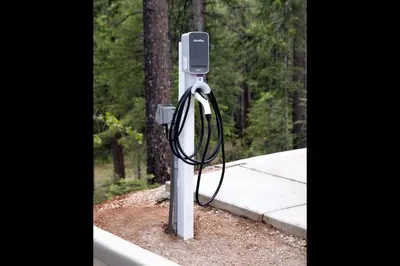 a parking meter with a hose hooked up to it at Entire Villa in Sierra Mountains in Alta
