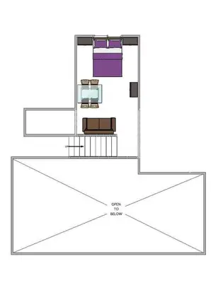 a floor plan of a house with a cut out at Club 151 at Dollar Point by Tahoe Getaways - Pet-Friendly 4BR w Hot Tub & Fenced Yard in Tahoe City