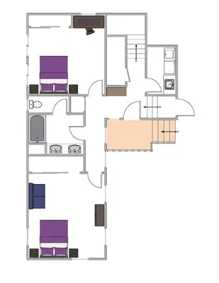 a floor plan of a house at Mountain Escape at North Shore - Upscale 4BR Easy Walk to Lake & Private Hot Tub! in Carnelian Bay