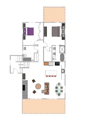 a floor plan of a house at Sunrise Abode at Tahoe Donner - Luxurious New Build, Soaking Tub, HOA Amenities in Truckee
