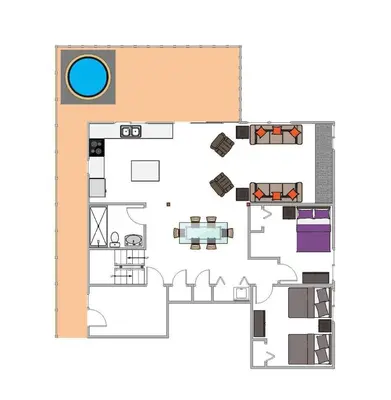a floor plan of a house at Base Camp at Dollar Point by Tahoe Getaways - Hot Tub, Large Deck, Wood Fireplace, Short Drive to Ski Resorts! in Tahoe City
