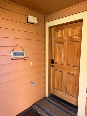 a wooden door on the side of a house at 147 McCloud - The Perfect McCloud Getaway in Incline Village