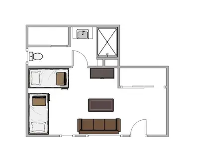 a floor plan of a small house at Huckleberry Haven by Tahoe Getaways - Luxury Lake View 4BR in North Lake with Private Hot Tub in Carnelian Bay