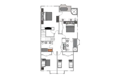 a floor plan of a house with at Majestic Woods at Tahoe Donner - High End Craftsman w Game Room, Hot Tub, Amenity Access in Truckee