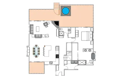 a floor plan of a house at Mountain Jewel in Tahoe Donner - Beautiful 4 Bedroom w Hot tub, Access to HOA Amenities in Truckee