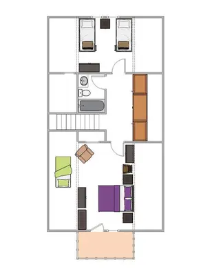 a floor plan of a house at Cozy Wood Cabin- Updated- Hot Tub- Fireplace- Backs to Forest in Carnelian Bay