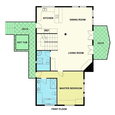 a floor plan of a house at North Shore Bliss by Tahoe Getaways - 3 BR plus loft & Private Hot Tub in Carnelian Bay