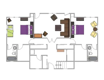 a floor plan of a house at Fairway Favorite - Walk to Tahoe City Shops, Dining & Lake - Pet Friendly in Tahoe City