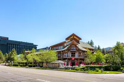 a large building on the side of a street at Downtown Penthouse in South Lake Tahoe