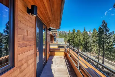 a balcony with a view of the mountains at Crystal Bay Penthouse 301 in Crystal Bay