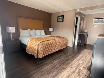 a hotel room with a bed in a room at Dream Inn in Tonopah