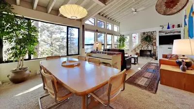 a large living room with a table and chairs at 1849 Condos 631 home in Mammoth Lakes
