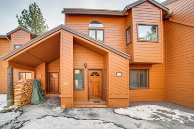 a house with an orange at Mammoth Lakes Condo Walk to Village and Gondola! in Mammoth Lakes