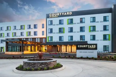 a rendering of a court yard hotel at Courtyard by Marriott Modesto North in Modesto