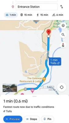 a screenshot of a cell phone with a map at Retro Casita on the River! only 1 min to SNP gate! Riverfront with swimming in Three Rivers