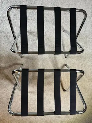 two metal baskets with black and white ties at Meadow Landing in Three Rivers
