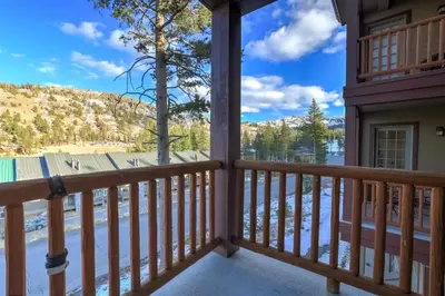 a view from the balcony of a cabin with a view at Lavishness at Elevation – Timber Ridge 3 Bedroom condo in Kirkwood