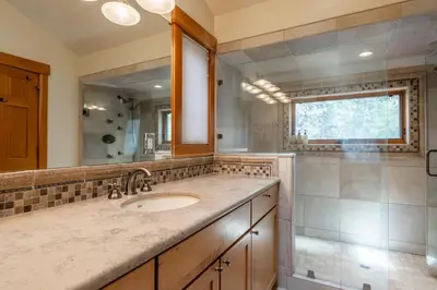 a bathroom with a sink and a mirror at Northstar - Northstar Vista in Truckee
