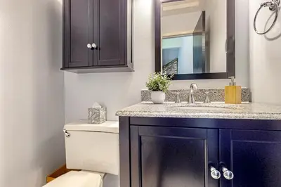 a bathroom with a sink and a toilet at Sierra Tranquility in Incline Village