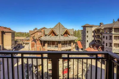 a view from a balcony of a house at Big Horn Lodge 511 by East West Hospitality in Truckee