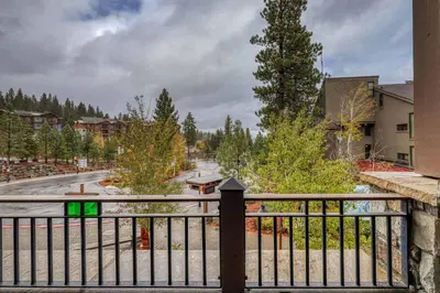a view of a street from a fence at Iron Horse Lodge North 103 by East West Hospitality in Truckee