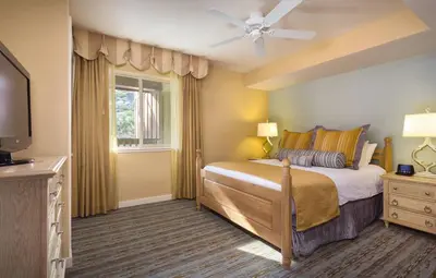 a bedroom with a large bed and a window at Worldmark South Shore 1Bd- sleeps 4 in Zephyr Cove