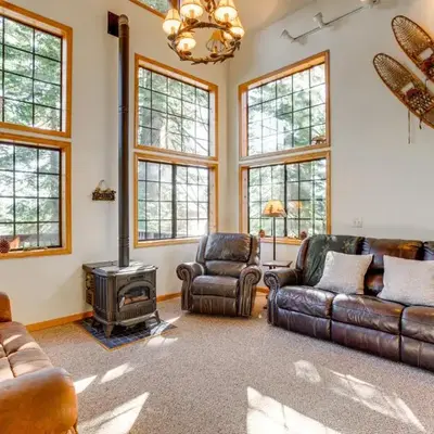 Deck with Mountain Views Cabin in Bear Valley!