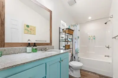 a bathroom with a sink and a tub and a toilet at Minutes from Sequoia Entrance in Three Rivers