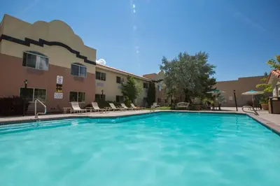 a large swimming pool in front of a hotel at Gold Dust West in Carson City