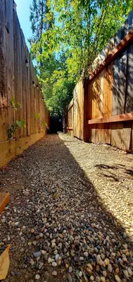 an empty road next to a wooden fence at Secret Oasis in Sacramento! in Sacramento