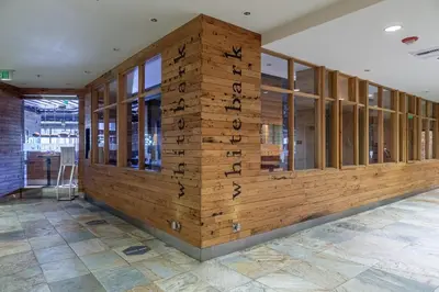 a wall made out of wood in a building at Updated Pet Friendly Monache Studio with Views! in Mammoth Lakes