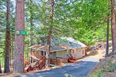 a house in the middle of the forest at Eagles Nest in Yosemite West