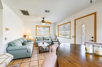 a living room with a couch and a table at Mtn-View Weldon Home Walk to Pacific Crest Trail in Weldon
