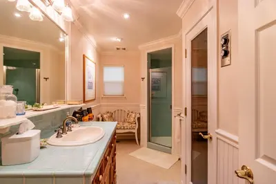 a bathroom with a sink and a toilet at Falls Lake View Winter Special Ends512 in Bass Lake