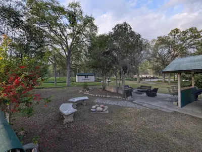 a park with benches and a gazebo at Squaw Valley Motel Room #1 in Squaw Valley
