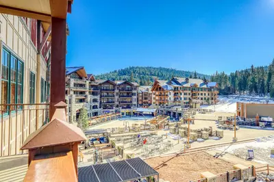 an aerial view of a resort with a playground at Northstar Escape + Northstar Getaway in Truckee