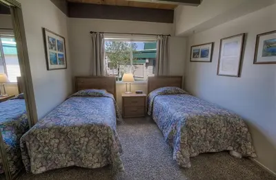 a bedroom with two beds and a window at TKC0604 - Betty Ann's Place condo in South Lake Tahoe