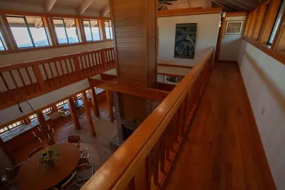 an overhead view of a church with a table and chairs at Priest Ranch with Guest House and Pool in Big Oak Flat