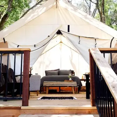 Secluded Safari Tent Situated in Rural Western El Dorado County Overlooking Majestic Folsom Lake