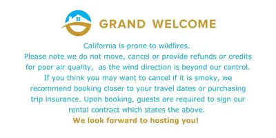 a flyer for a grand welcomes event with a picture of a tree at Winterset #01 Condo Near Year-Round Fun in Mammoth Lakes