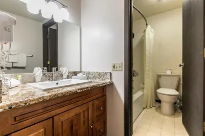 a bathroom with a sink and a toilet at 113 Bldg B studio in Truckee