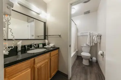 a bathroom with a sink and a toilet at 226 Bldg B condo in Truckee