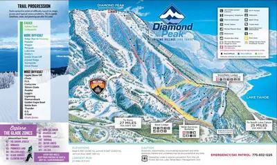 a map of the diamond peaks ski resort at Tahoe Townhome-Lake-Beach-Pool-Amenities in Incline Village